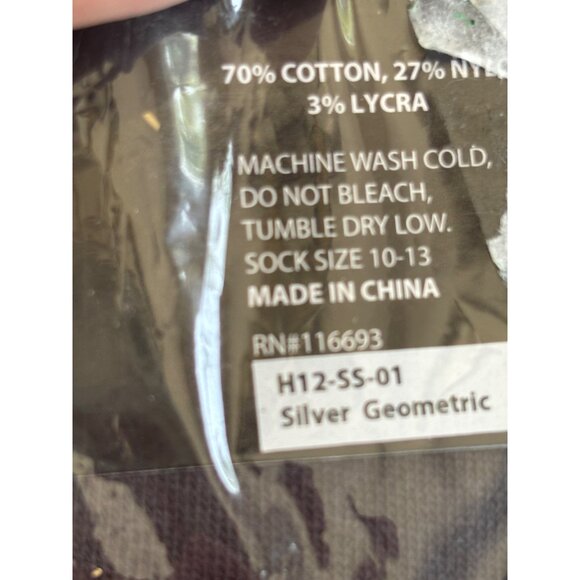 StylishMan Mens 10-13 Silver Geometric Socks  70% Cotton 27% Nylon 3% Lycra  Mac - Picture 4 of 6